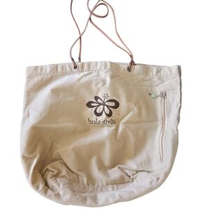 Beige Tote Bag With Hula Girlie Design